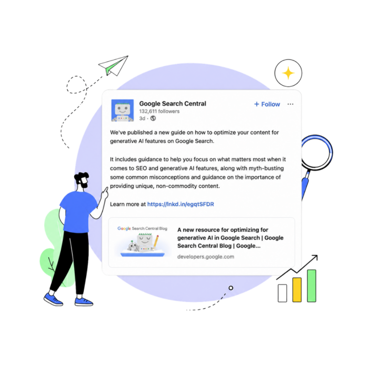 Imagen mostrando una captura de Google Search Central en la que aclaran como optimizar contenido para inteligencia artificial