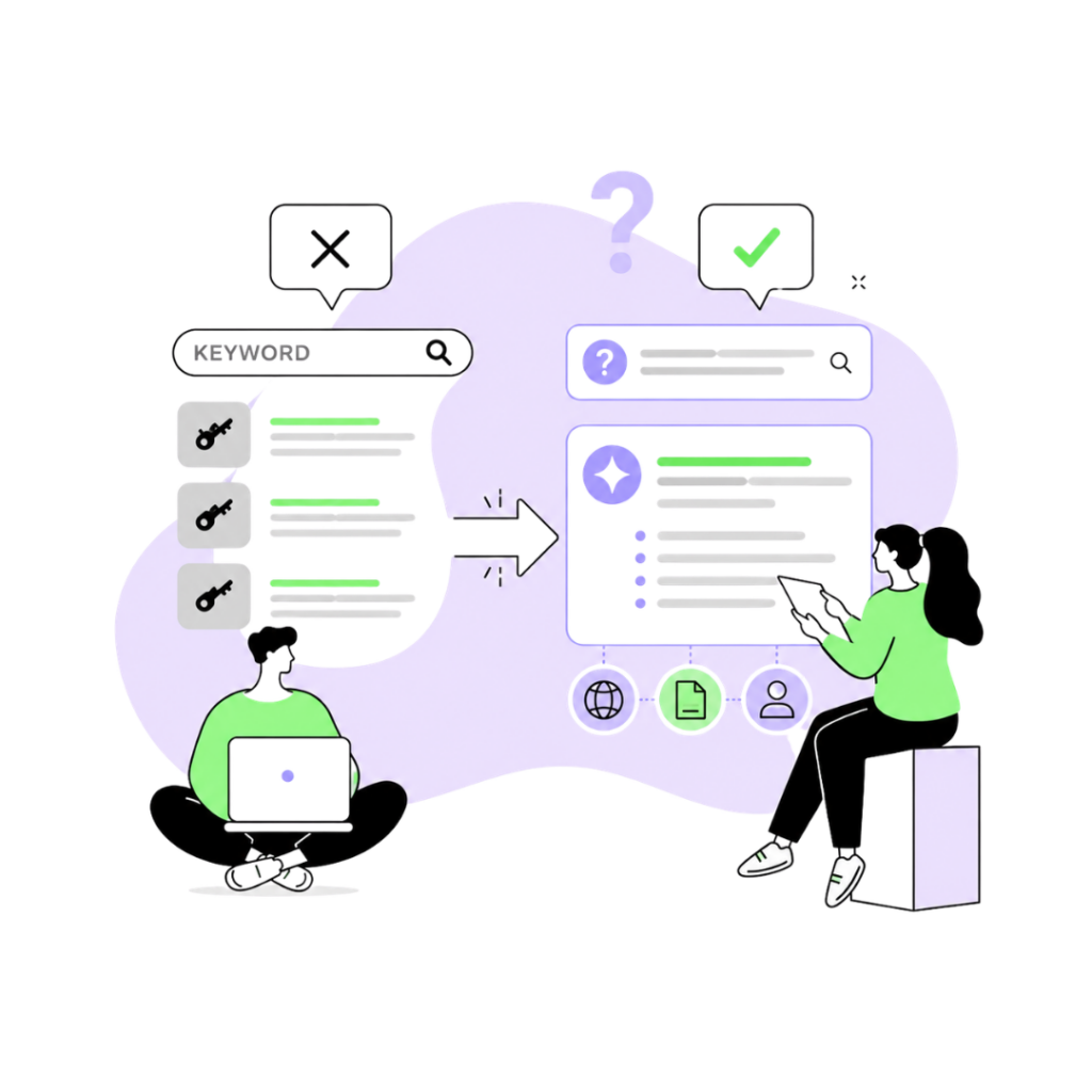 Imagen mostrando que las keywords ya no son tan importantes en SEO